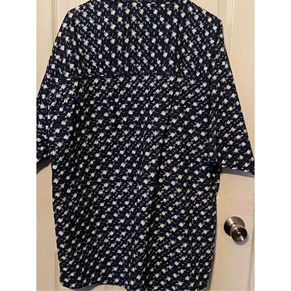 Bon Homme Mens Blue White Collared Short Sleeve Button-Down Shirt Size 2XB - Picture 12 of 13